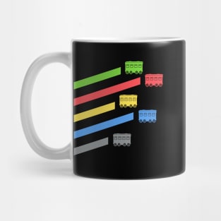 Colorful Train Rides Board Game Mug